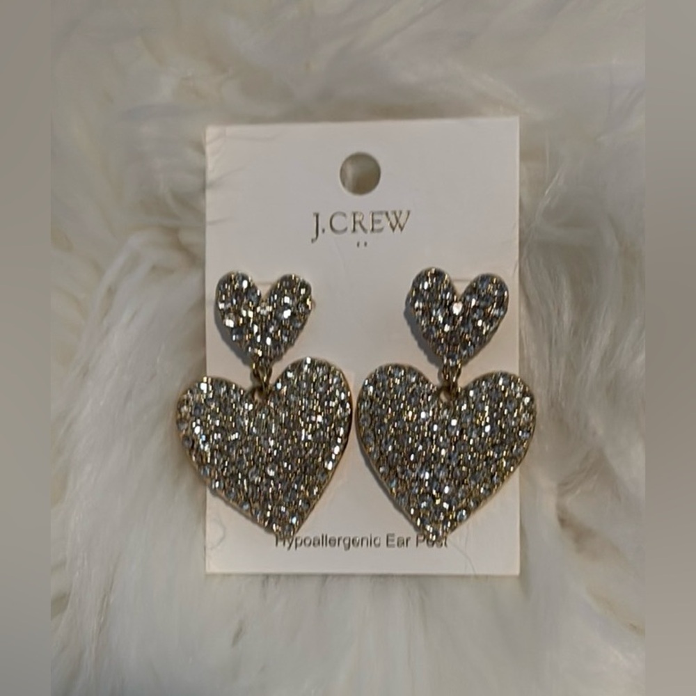 J. Crew Gold Heart Earrings